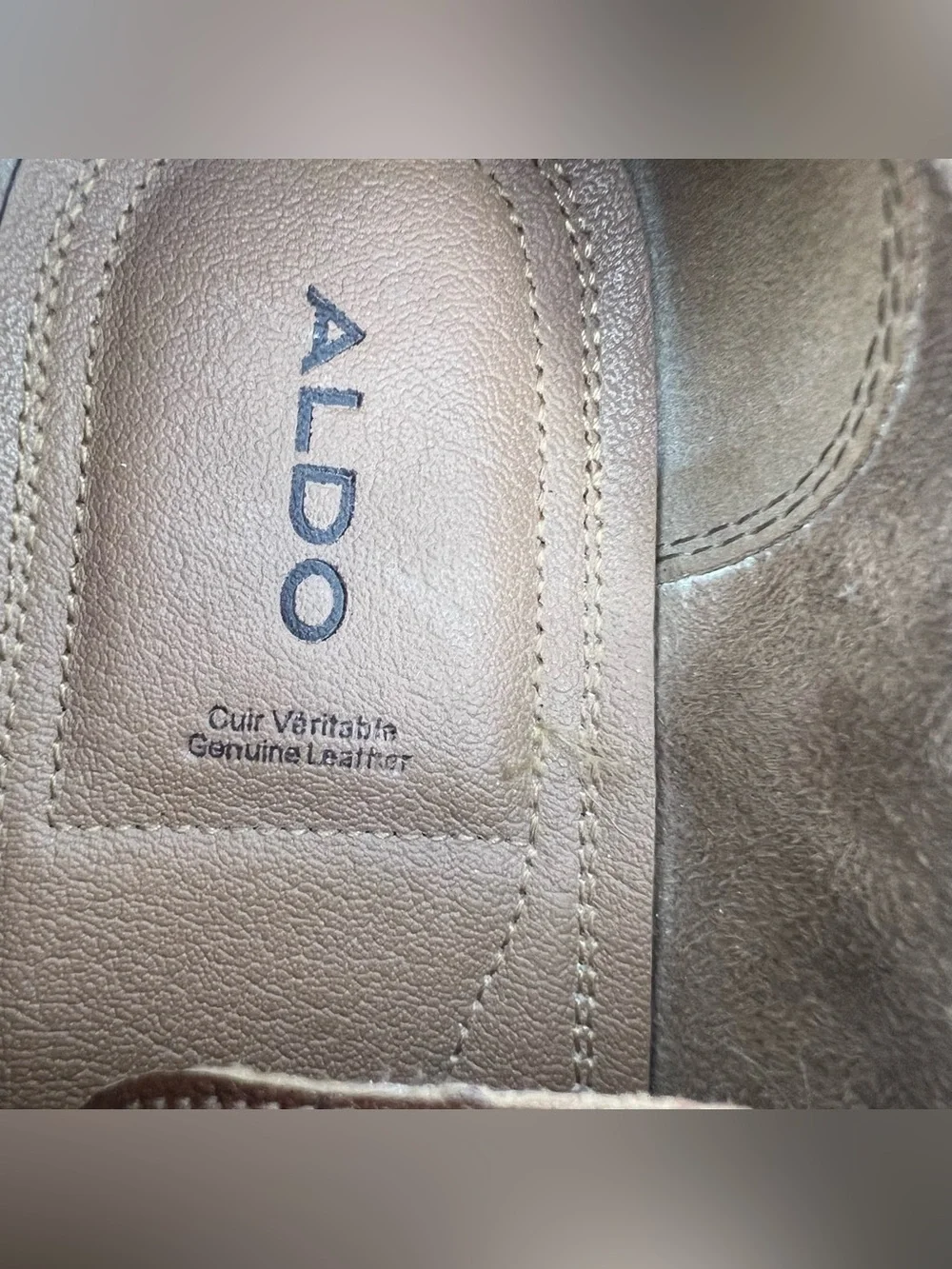 ALDO Men's Brown Leather Cap Toe Lace-Up Oxford Dress Shoes US 10.5 Ayton Cognac